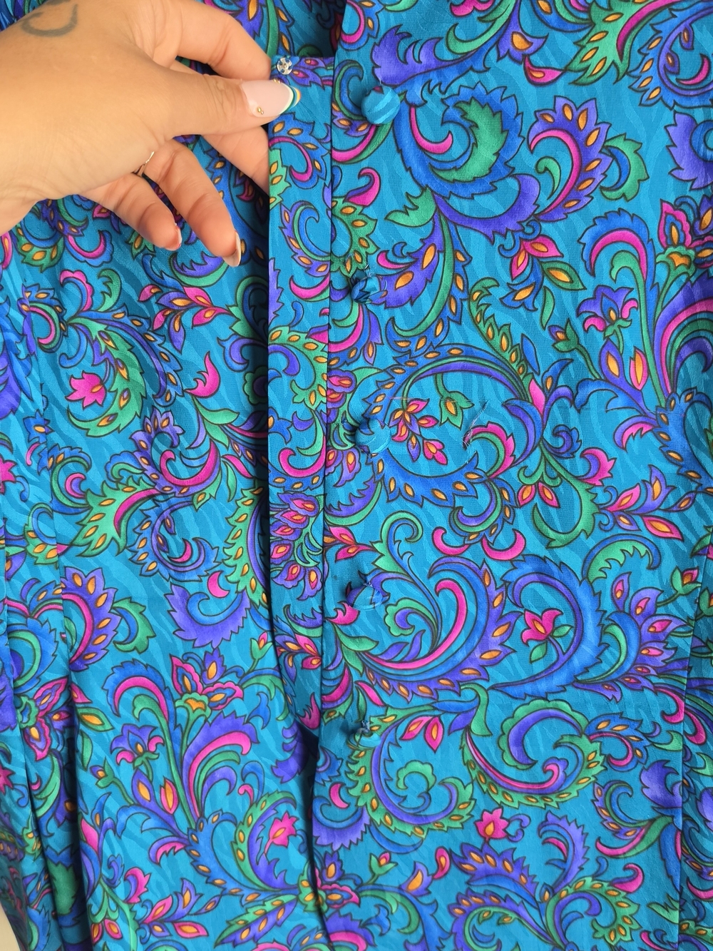 Adrianna Papell Turquoise Silk Floral Jacket - Picture 3 of 5